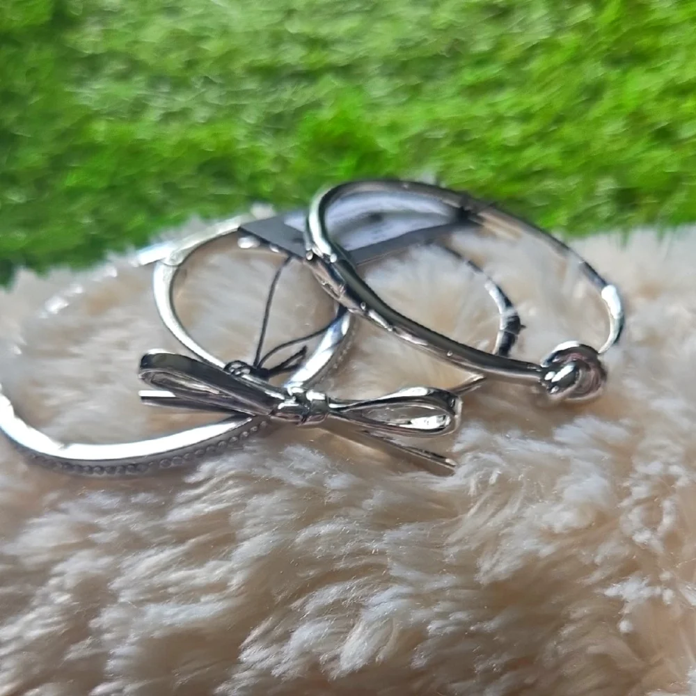 Kate Spade Silver Bangle Set - Picture 1 of 10